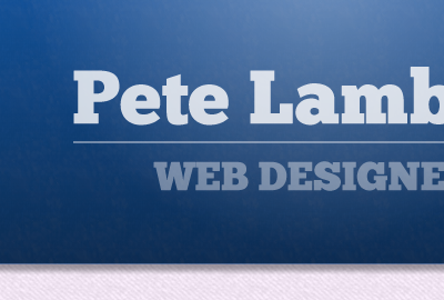 Pete Lambert - Web Designer blue chunkfive leather portfolio slab serif