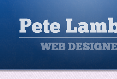 Pete Lambert - Web Designer