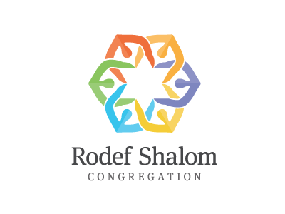 Rodef Shalom Logo logo meta serif negative space rainbow rebrand synagogue