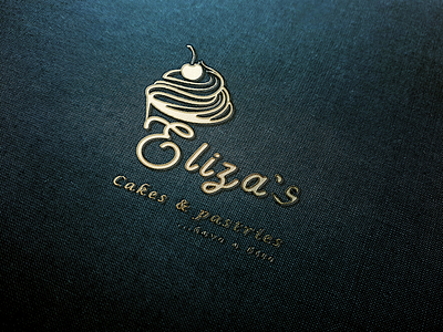Eliza’s logo brand cake cakes graphics logo mockup pastries pastry