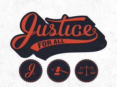 Justice For All badge hand lettering justice logo type typography