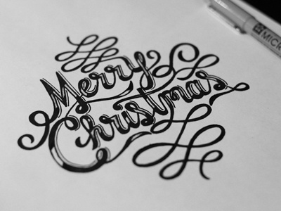 Christmas Card Lettering lettering pen script type typography