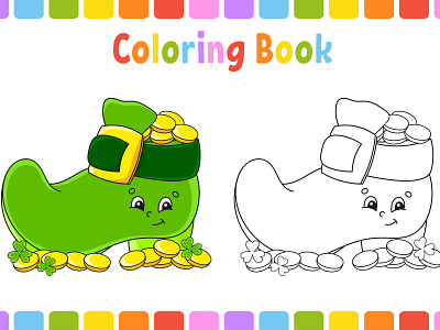 Coloring book for kids. St. Patrick's day. Cartoon character. coloring book drawing illustration