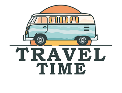 Travel Time chill design flat hello dribble hellodribbble holiday holidays icon illustration minimal summer van vector