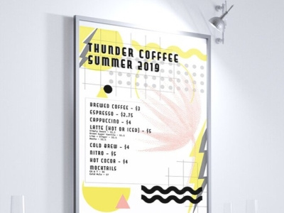 Thunder Coffee Menu adobe art branding campaign flat graphics graphics design illustration illustrator indesign logo menu design typogaphy typography