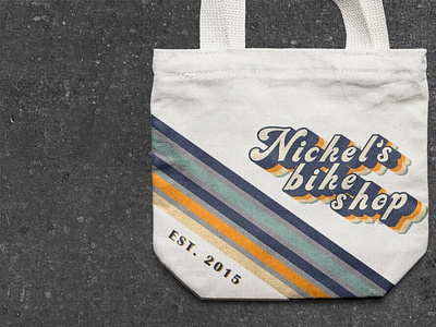 Nickel's Bike Shop Canvas Bag apparel art bag design bags branding classic graphicdesign merch design retro