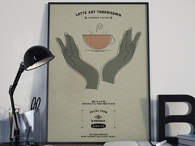 Thunder Coffee Latte Art Throwdown events graphic graphic design illustration linework poster art