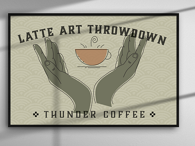 Throwdown advertising art branding campaign coffee creative event design graphic design hands illustration illustrator midmod poster art poster design typography