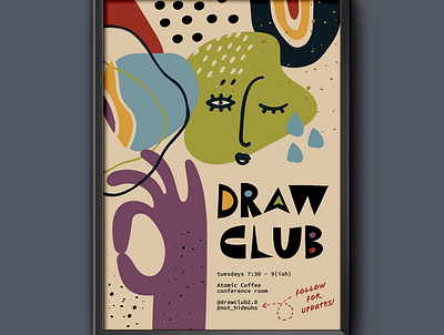Draw Club Poster art branding campaign design illustration illustrator logo poster art typography vector