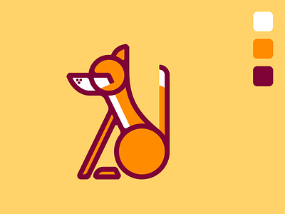Fox design flat icon illustration illustrator logo stamp vector