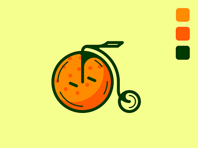 The Orange Penny-Farthing branding colourful design flat icon illustration illustrator logo stamp vector
