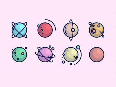 Minimal Icon Planets! By Cristhian Blanco Gómez On Dribbble