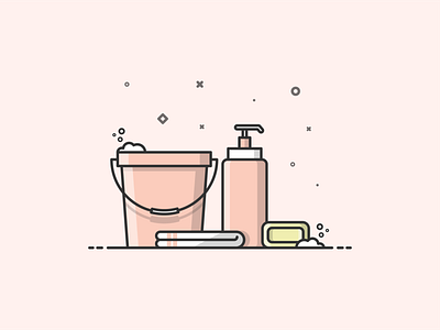 Hygiene is important! adobe illustrator art bath design flat flat illustration graphic design icon illustration illustrator minimal