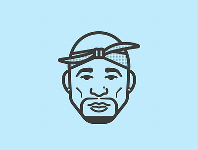 2Pac animation design flat graphic design icon illustration illustrator logo minimal rapper