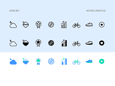 ICON SET | Active lifestyle graphic design icon vector