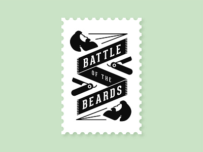 Battle of the Beards barber battle beard hipster logo moustache no shave november razor shave stamp