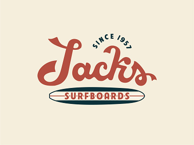 Jacks Logo branding hand drawn illustration lettering logo minimal print surf type typography vector