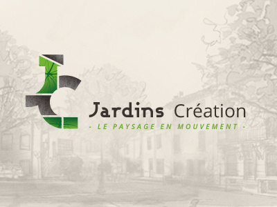 Jardincreation branding communication construction identity landscape logo logotype painter typography