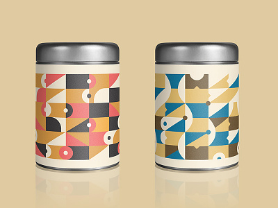 Tea Storage Containers colors geometric patterns