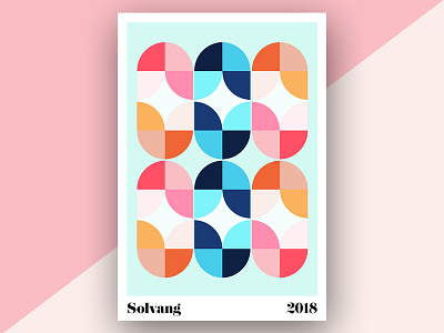 California Travels Poster Series - Solvang california colors geometric patterns posters