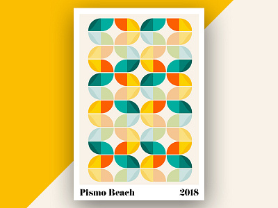 California Travels Poster Series - Pismo Beach california colors geometric patterns posters