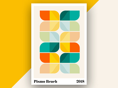 California Travels Poster Series - Pismo Beach (ALT) california colors geometric patterns posters