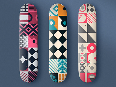 Geometric Decks circles colors design geometric illustration patterns skateboards triangles vector