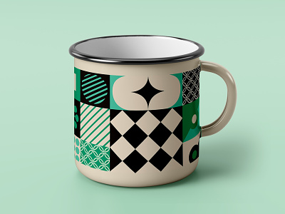 Geometric Mug circles cup design geometric illustration mug patterns triangles vector