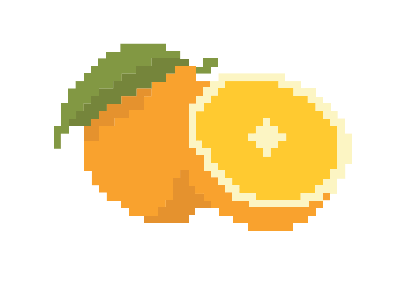 Fruits Pixels - Orange adobe illustrator fruits illustraion illustrator orange pixel art pixels vector