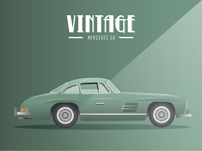Vintage Cars - Mercedes 55 adobe illustrator car cars design illustration illustrator vector vintage