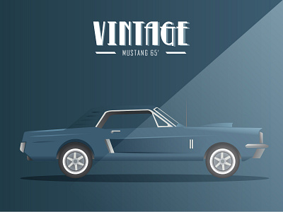 Vintage Cars - Mustang 65 adobe illustrator car cars illustration illustrator mustang vector vintage