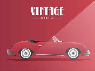 Vintage Cars - Porsche 56 adobe illustrator car cars illustration illustrator vector vintage