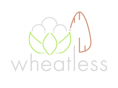 Wheatless Logo art direction branding design flour food gluten free icon illustration illustrator logo typography vector wheatless