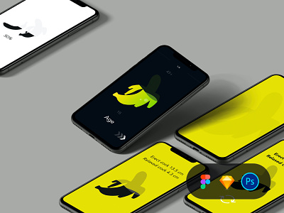 Free Ui App Figma app app design banan banana branding element flat flatdesign label minimal test typography ui web