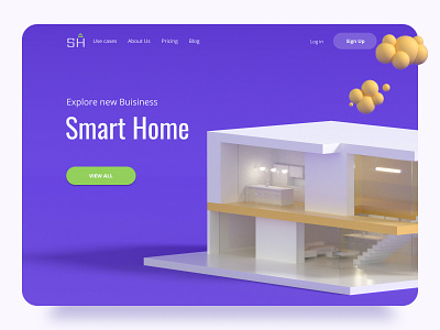 Smart Home 3d app branding design element flatdesign illustration landing landing page landing page design logo minimal presentation typography ux web