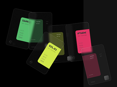 Just cards app bank card cards ui design icon logo minimal neomorphism neon colors ui ux