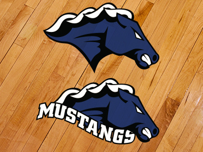 Mustangs athletics illustration logo mary our queen nebraska omaha reeder school sports team tyson vector wood