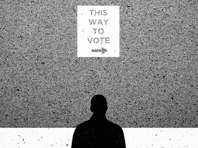This Way To Vote black cmyk id illustration photo politics poster print reeder texture tyson vote white