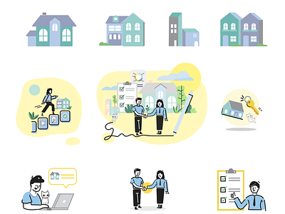 Illustrations for mortgage company app branding design graphic design icon illustration ui ux vector visual design