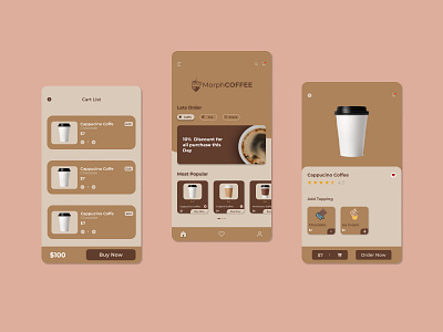 Coffee Shop App app design ui ux