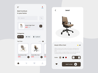 Furniture Shop App app app design chair ecommerce ecommerce app furniture furniture app furniture store interior mobile design shop ui uiux ux