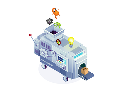 Isometric detectatron detectify illustration isometric