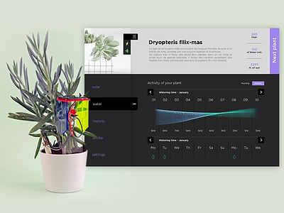 Sensor+Plant+Interface app dark dashboard data interface minimal statistic ui