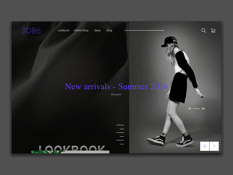 3086 - Loobook clothes fashion homepage lookbook minimal sketch ui web webdesign