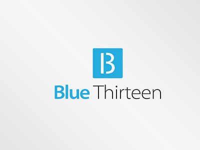 Blue Thirteen blue box communication design inspiration logo negative theirteen