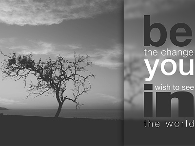 Be the change you wish to see in the world awesome black change design graphic inspiration photography poster quote white