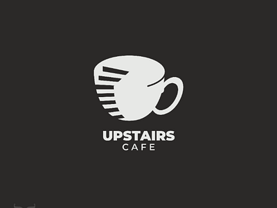 UPSTAIRS CAFE bar black cafe coffee cup drink lader logo rooftop upstairs white