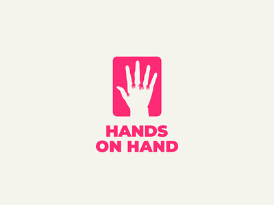 Hands on Hand concept exploration finger fingers hand hands ideas logo minimal modern people pink relation simple