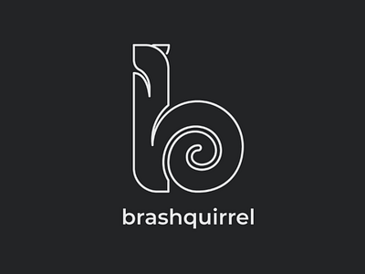 BRASHQUIRREL-Logo Concept animal brand branding concept creative cute exploration fun ideas identity inspiration lettermark logo logoanimal logos modern simple squirrel wordmark
