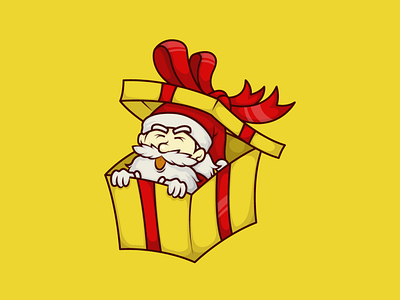 Santa in The Box animation branding christmas december graphic design logo santa